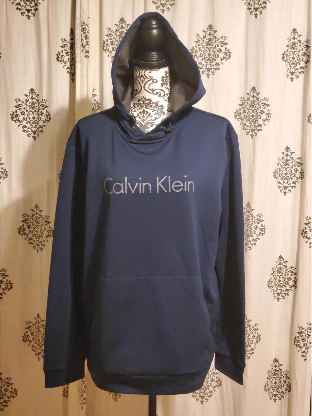 Calvin Klein Navy Blue Hooded Sweatshirt Regular Fit Size L